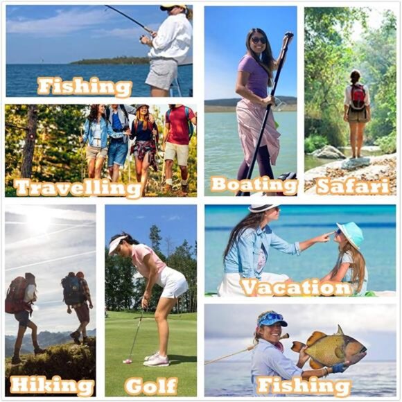 Women's UPF 50+ UV Sun Protection Safari Shirt, Long Sleeve Outdoor Cool Quick - Picture 13 of 16